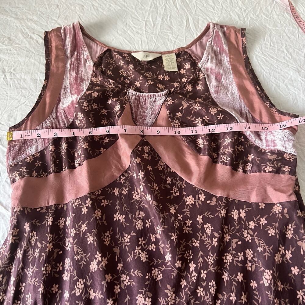 J. Jill Silk Blend Floral Babydoll Sleeveless Knee Length Dress Size 8 Petite - Picture 6 of 10